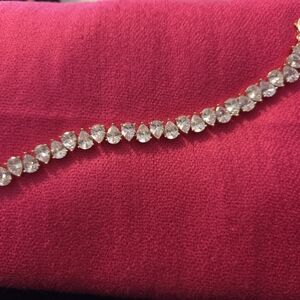 ParkLane Limited Edition Gold Teardrop Crystal Tennis Bracelet